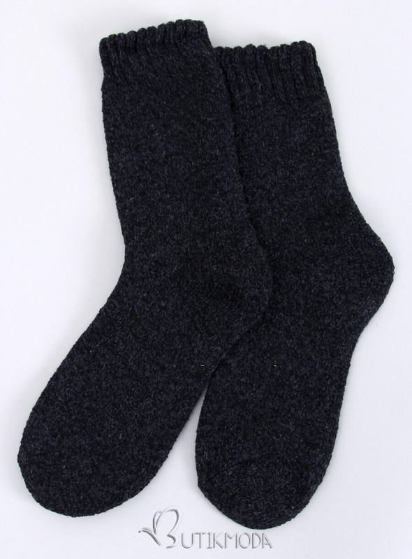 Wintersocken aus Wolle Schwarz