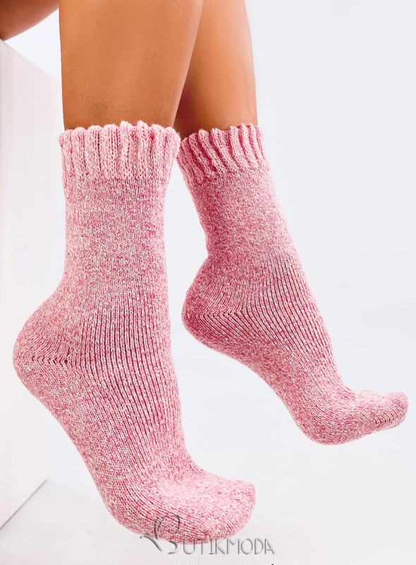 Wintersocken aus Wolle Rosa