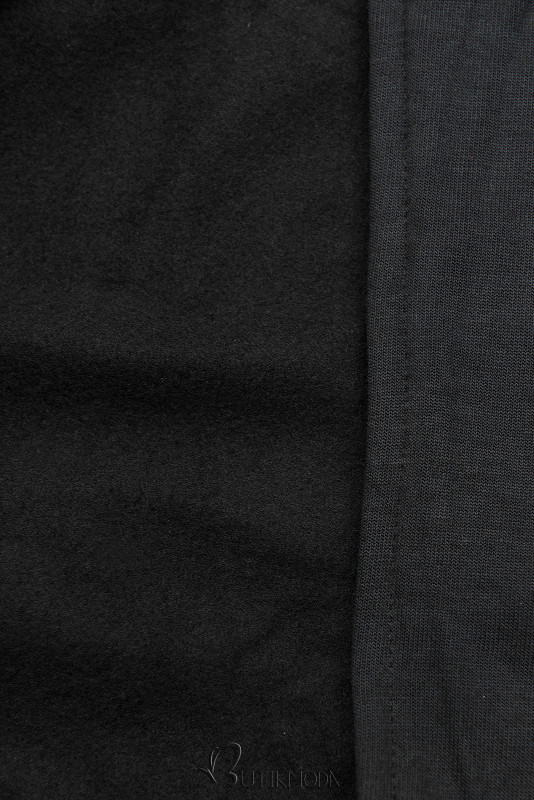 Kapuzensweatjacke in langer Form schwarz