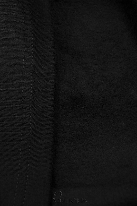 Verlängerte Sweatshirt/Sweatkleid mit Kapuze schwarz