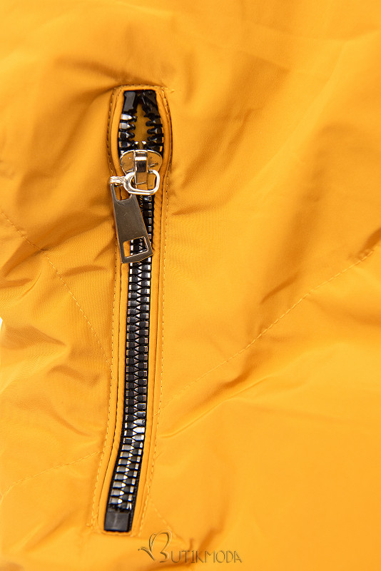 Steppjacke mit Kapuze von LHD gelb/grau