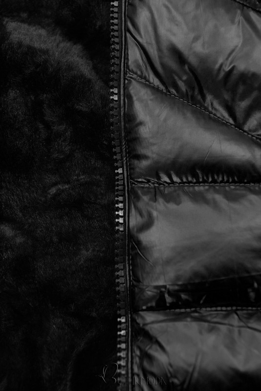 Jacke mit Gürtel schwarz/schwarz