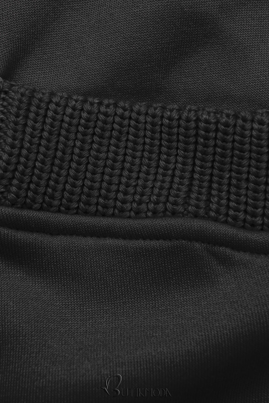 Sweatjacke mit verlängerter Rückseite Schwarz