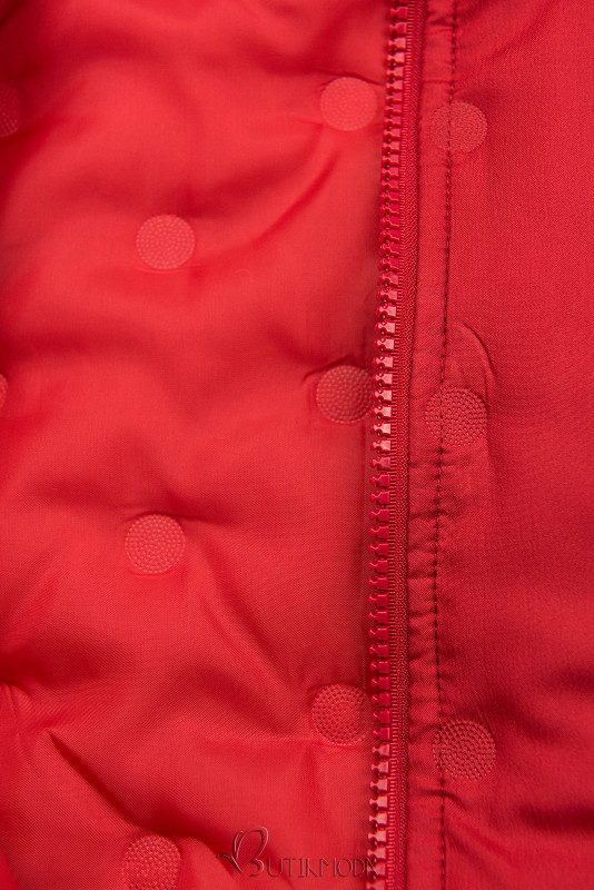 Sweatjacke mit gepunktetem Muster SPORTY Rot