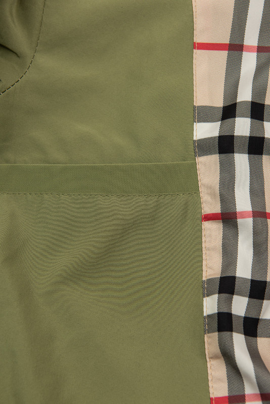 Trenchcoat mit Karo-Details Khaki