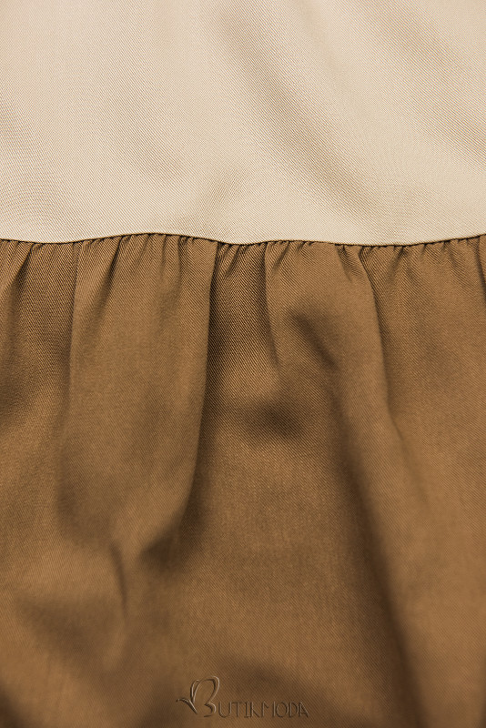 Kleid mit Color-Blocking-Optik beige/braun
