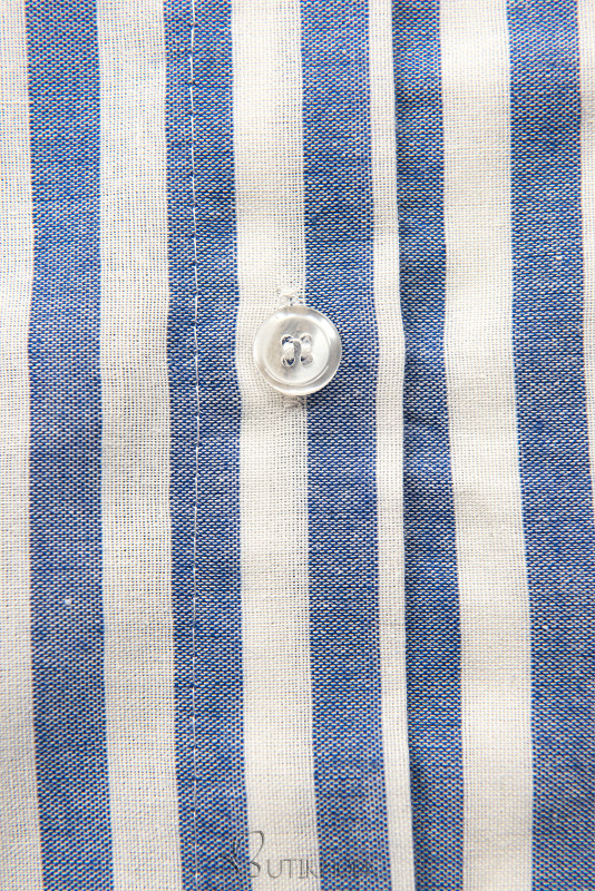Gestreiftes Hemdkleid Weiß/Blau