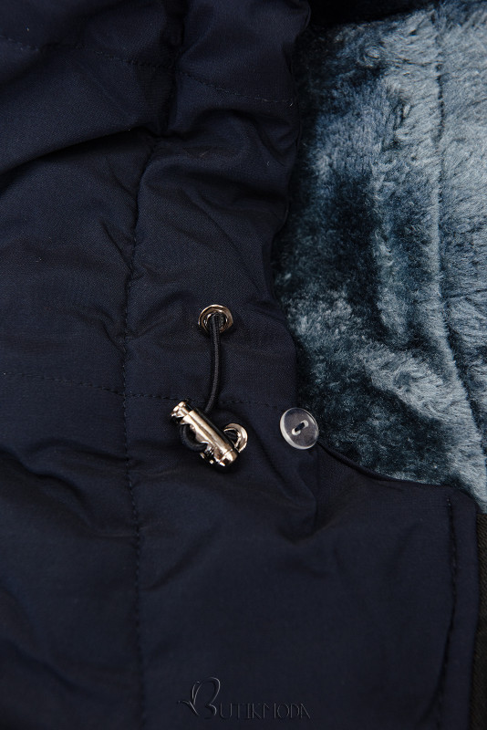 Winterjacke mit Kordel dunkelblau