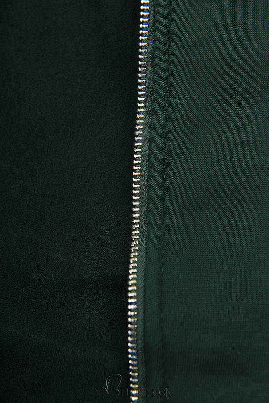 Sweatmantel in langer Form mit Kapuze smaragdgrün