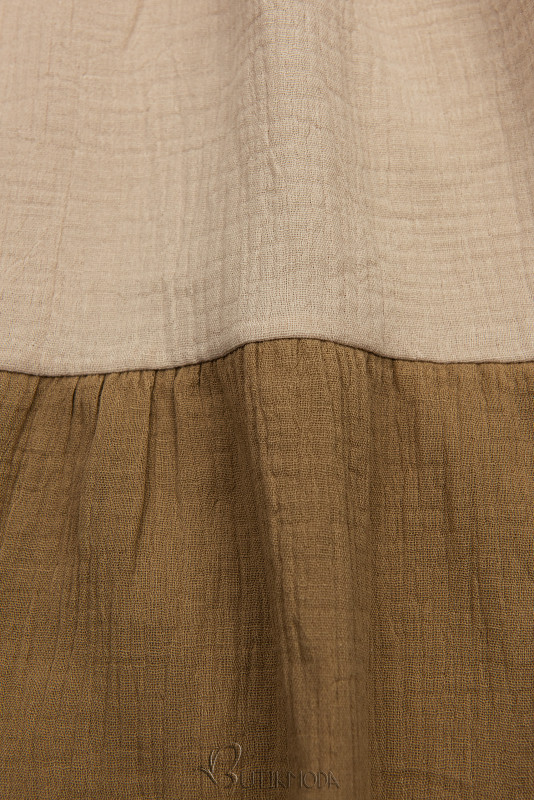 Kleid mit Color-Blocking-Optik cappuccino/braun