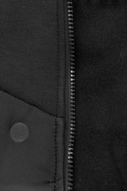 Sweatjacke mit strukturiertem Material Schwarz