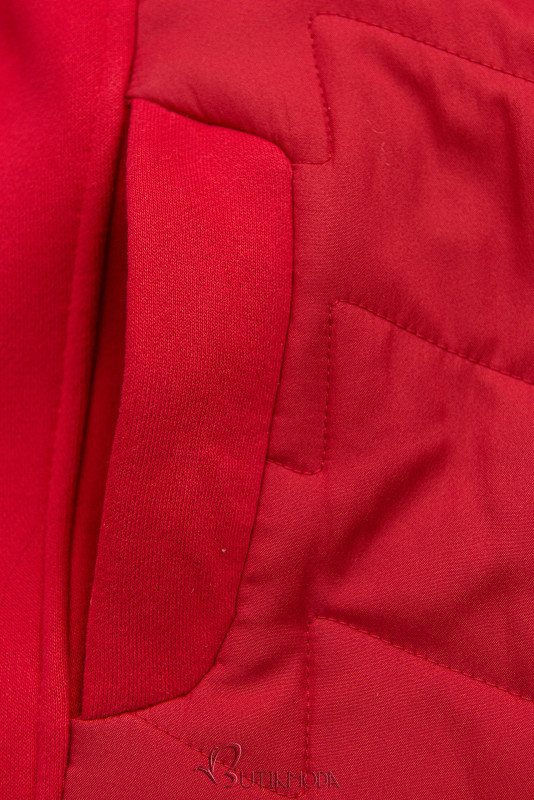 Kombiniertes Sweatjacke/Jacke mit Kapuze Rot