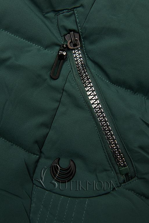 Gesteppte Jacke für Winter mit Kapuze grün