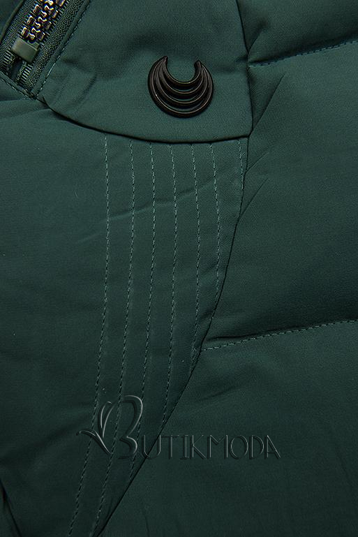 Gesteppte Jacke für Winter mit Kapuze grün