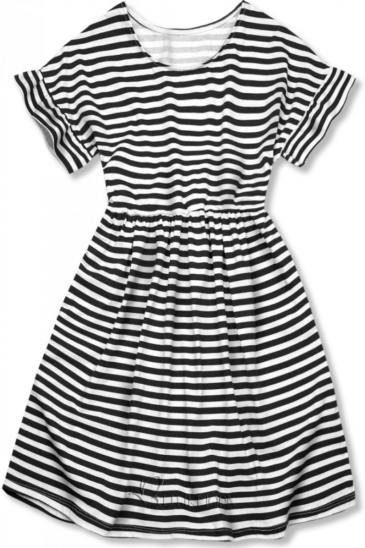 Sommerkleid mit Volants schwarz/weiß II.