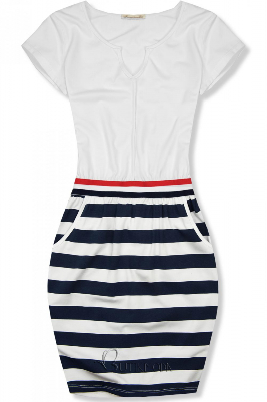 Marine Kleid weiß/blau X.