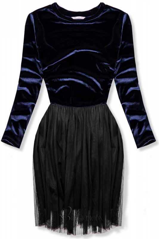 Kleid mit Tüllrock dunkelblau