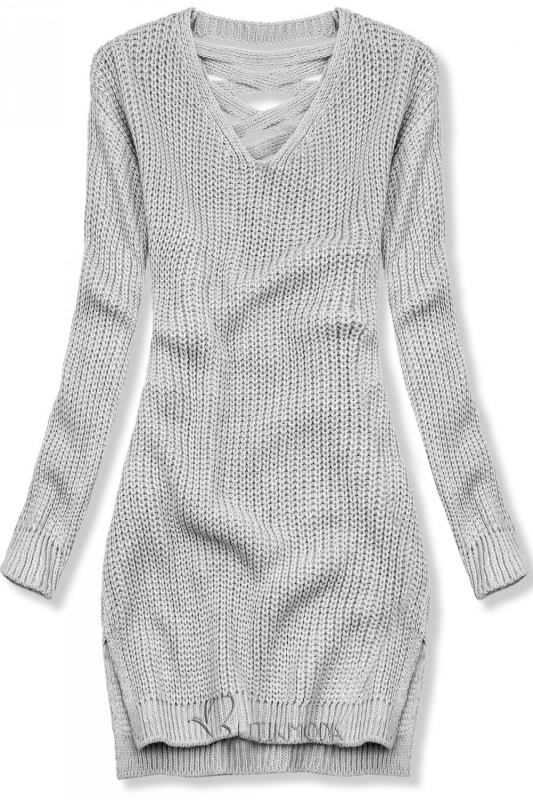 Pullover mit Schnürung grau