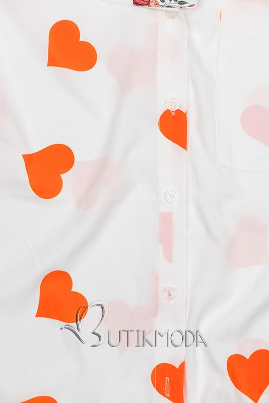 Hemd mit Herzprint orange