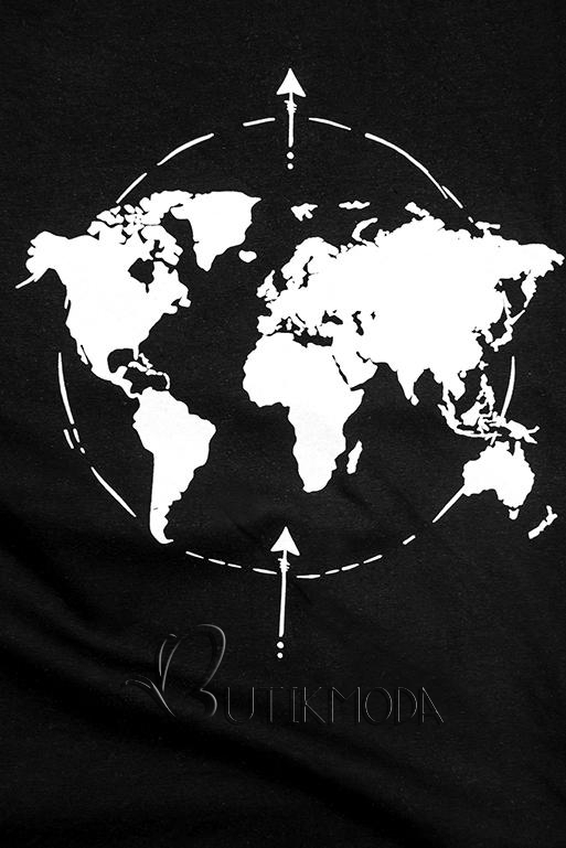 Schwarzes T-Shirt WORLD