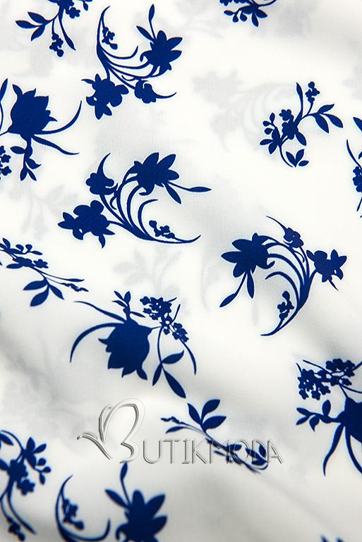 Hemd mit Blumendruck weiß/blau