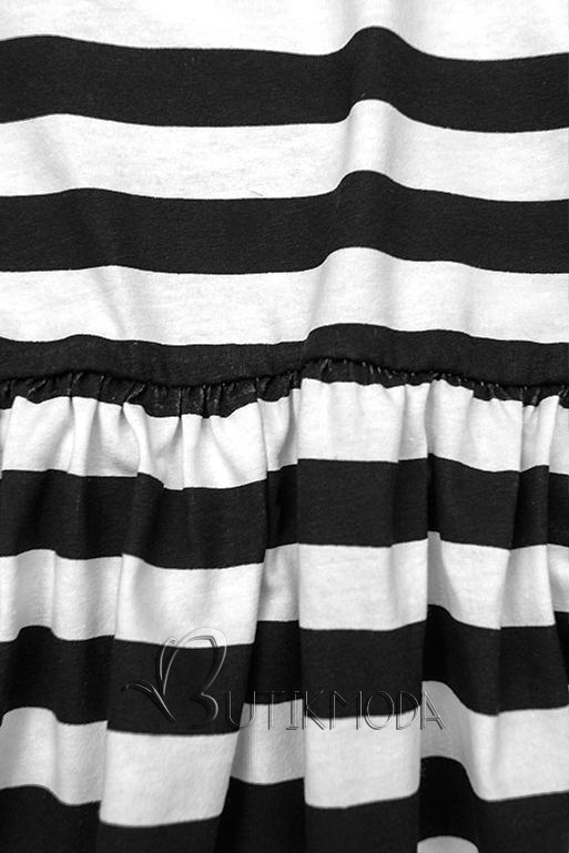 Sommerkleid mit Volants schwarz/weiß I.