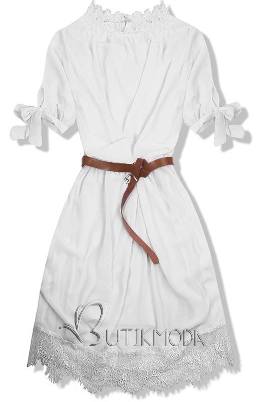 Kleid mit Gürtel weiß
