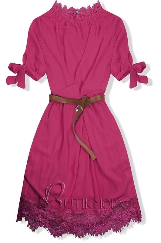 Kleid mit Gürtel rosa