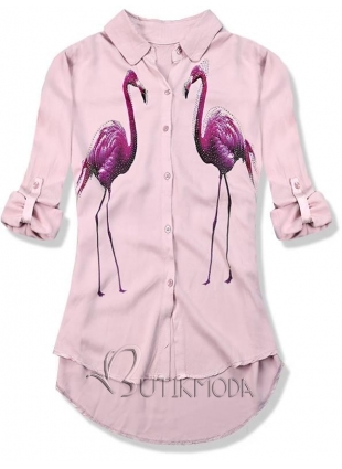 Hemd mit Flamingo puder