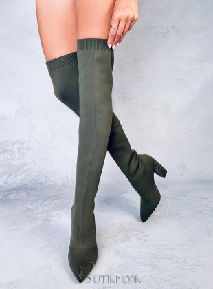 Damen-Sock-Boots Schwarz Grün