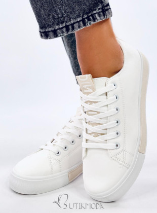 Sneakers aus Öko-Leder CELIA weiß/beige