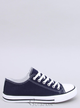 Klassische niedrige Canvas-Sneaker Navy