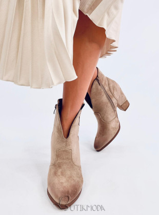 Beige Stiefeletten im Cowboy-Stil