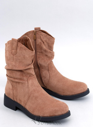 Niedrige Wildlederstiefel Camel