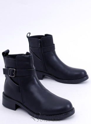 Schwarze Damenstiefel aus Öko-Leder