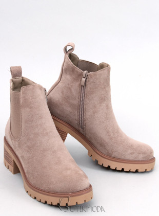 Chelsea Boots mit Absatz Beige