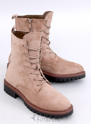 Warme Schnürstiefel in Beige