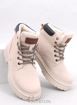 Schnürstiefelette für den Winter Beige