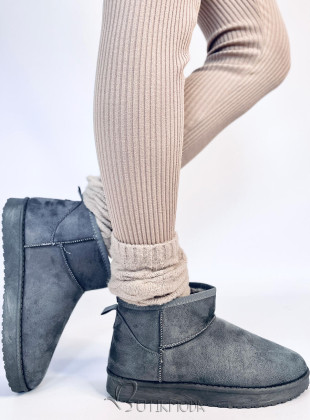 Niedrige Damen-Schneestiefel Grau