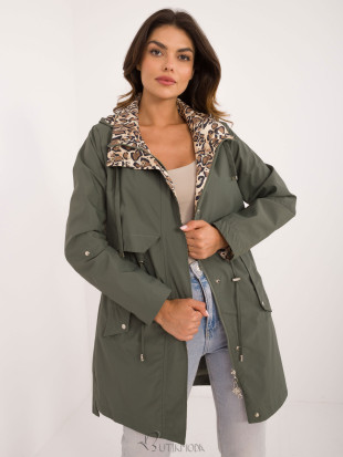 Damen Übergangsjacke mit Kapuze in Khaki