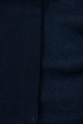 Sweatshirt/Sweatkleid mit Kapuze und Rippbündchen dunkelblau
