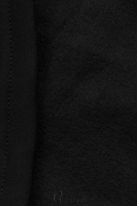 Verlängerte Sweatshirt/Sweatkleid schwarz/khaki
