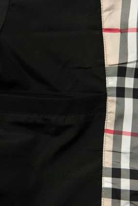 Trenchcoat mit Karo-Details Schwarz