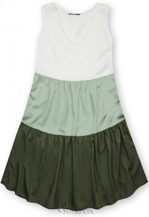 Kleid mit Color-Blocking-Optik mint/grün