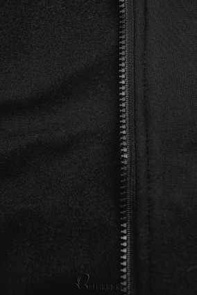 Sweatshirtjacke mit Stehkragen schwarz