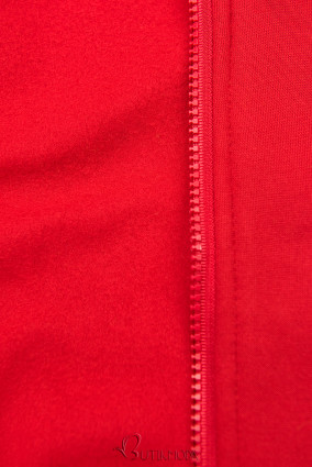 Sweatshirtjacke mit Stehkragen rot