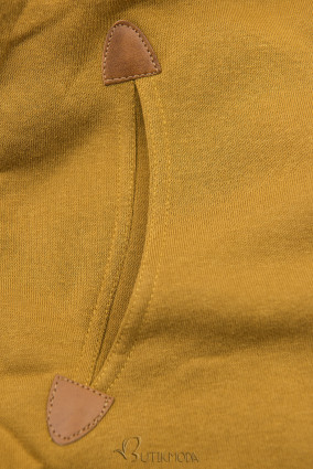 Verlängerte Sweatshirt /Sweatkleid mustard