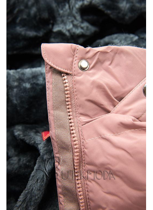 Winterjacke mit kuscheliger Teddy Fleece rosa