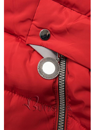 Winter Jacke mit Kapuze rot