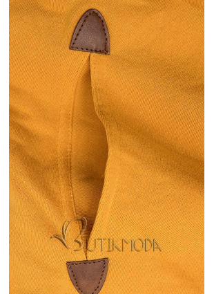 Sweatshirt/Sweatkleid mit Kapuze gelb